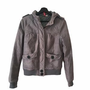 Divided H&M Gray Plaid Jacket Small